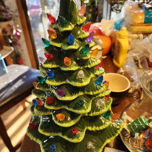 Ceramic Christmas Tree with Multicolor Lights Up Working